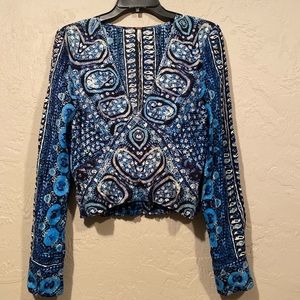 Free people blue flowy top
